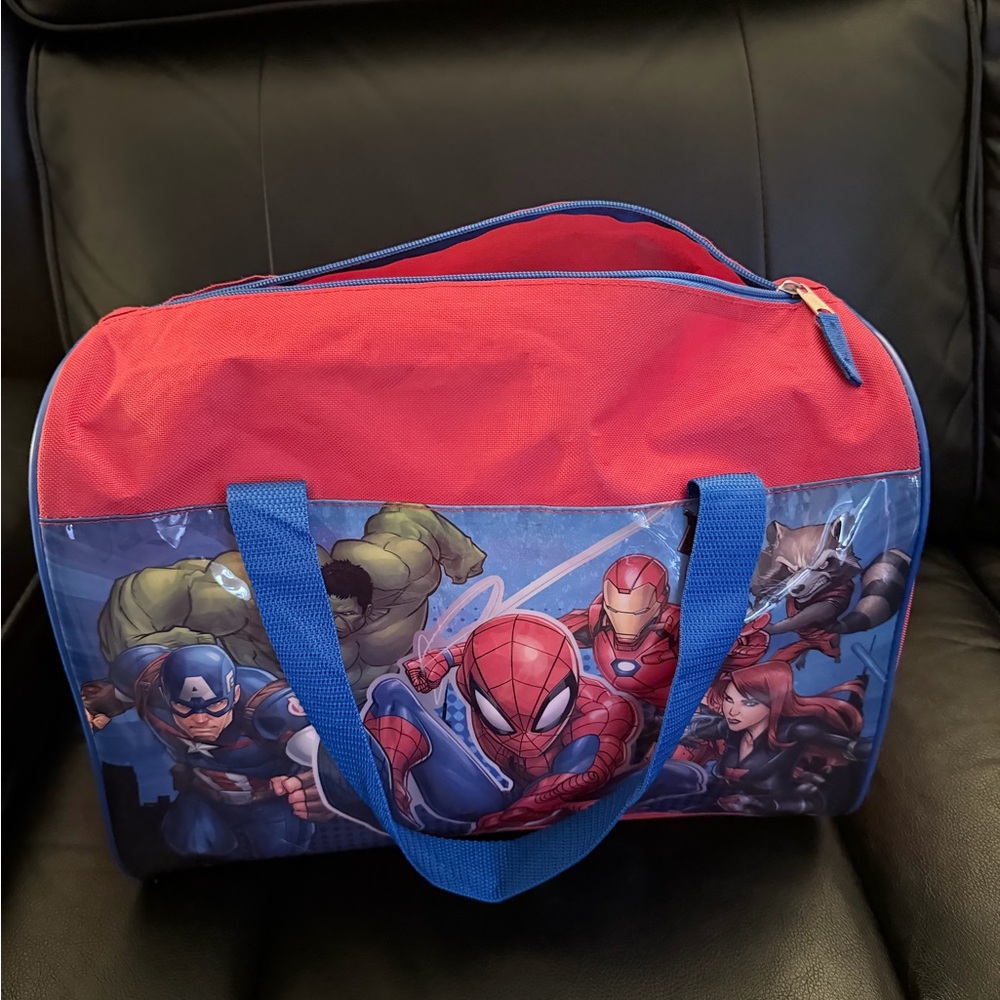 Marvel Kids Red and Blue Avengers Duffle Bag